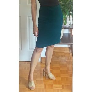 High Waist Forest Green Pencil Skirt